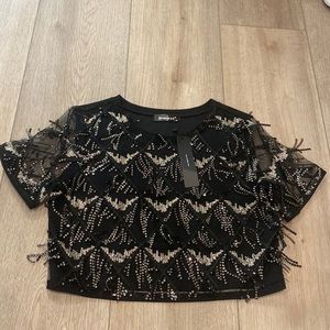 Sequin crop top